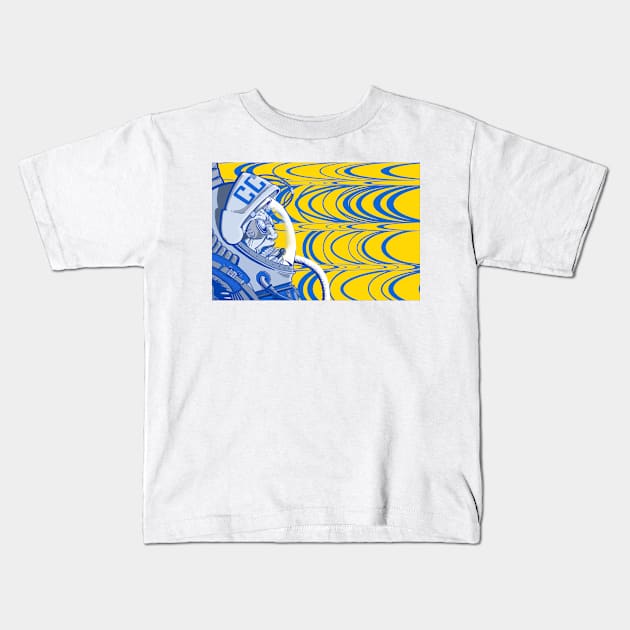 Re-entrY Comrade Blue and Yellow Kids T-Shirt by grosvenordesign